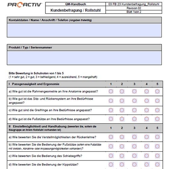 Kundenfragebogen